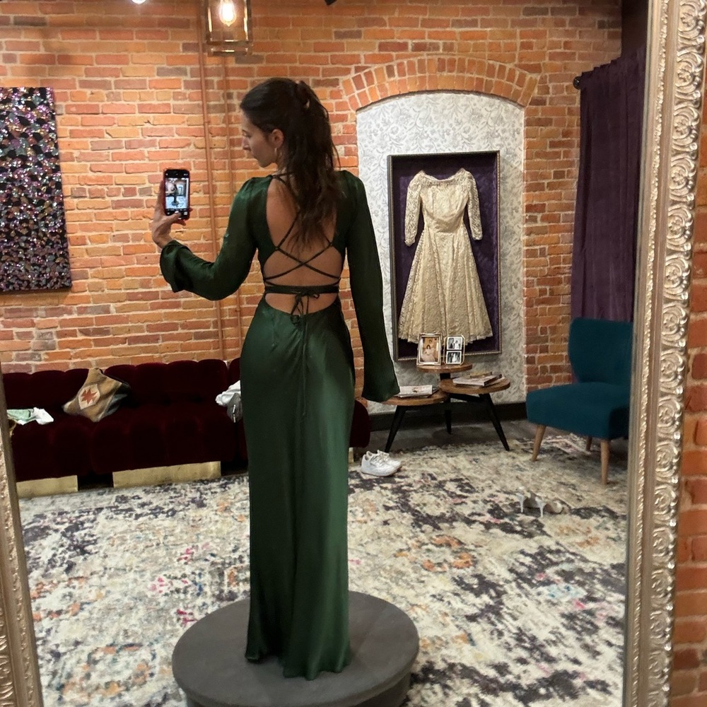 Shona Joy Forest Green Long Sleeve Dress